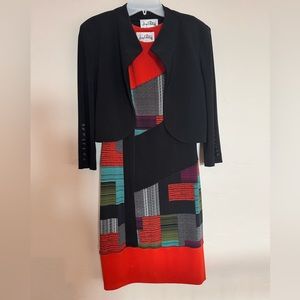 joseph ribkoff dress wirn once with bolero size 8 lined